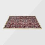 White Marble Rectangle Inlay Table Top With Floral Design