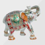 White Marble Painted Elephant