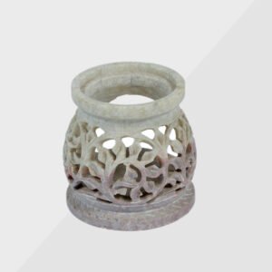 White Marble Inlay Candle Votive
