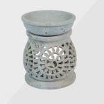 White Marble Inlay Candle Votive 