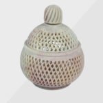 White Marble Inlay Candle Votive 